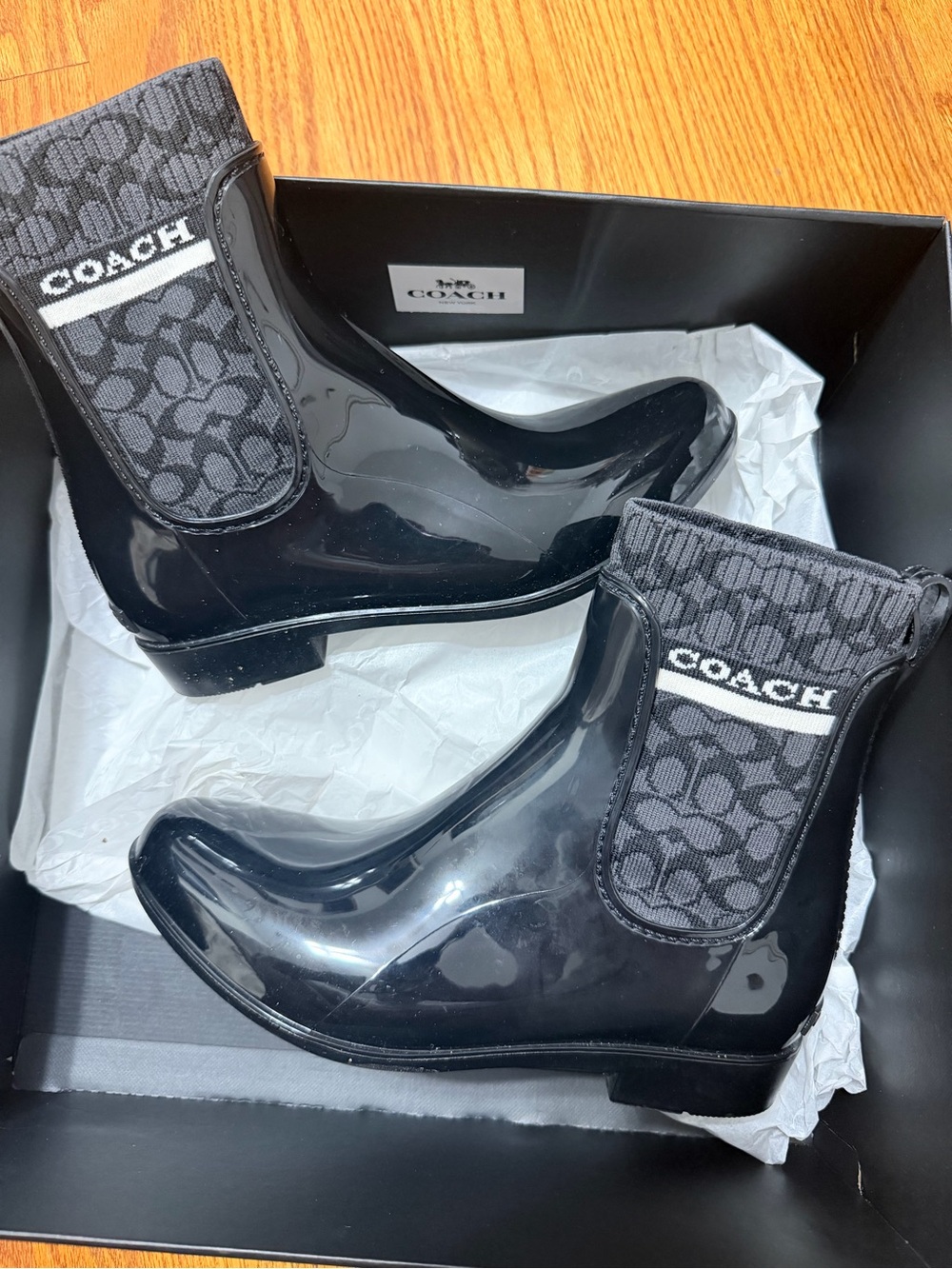 COACH | Rain Ankle Boots with Signature Knit Panel